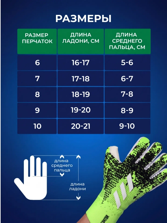 Перчатки вратарские для профессионального футбола