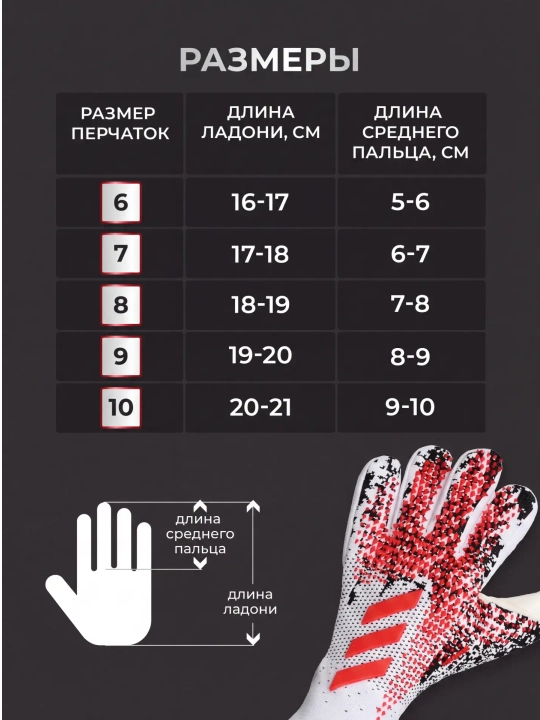 Перчатки вратарские для профессионального футбола