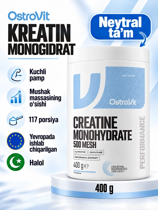 Креатин моногидрат OstroVit, 300 гр, 400 гр, 1 кг
