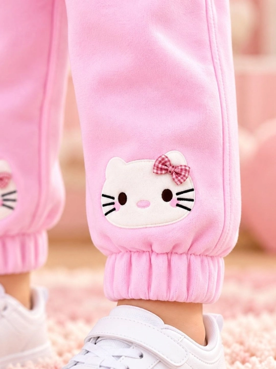 Qizaloqlar uchun pushti rangli 2 qismli sport to'plami