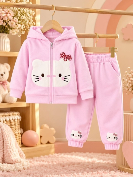 Qizaloqlar uchun pushti rangli 2 qismli sport to'plami