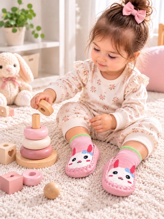 Детские носки для младенцев, нескользящие пинетки 1-2 лет