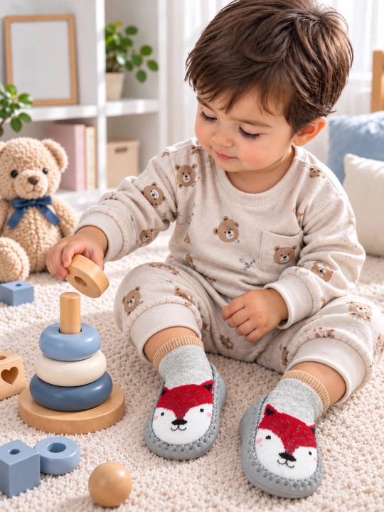 Детские носки для младенцев, нескользящие пинетки 1-2 лет