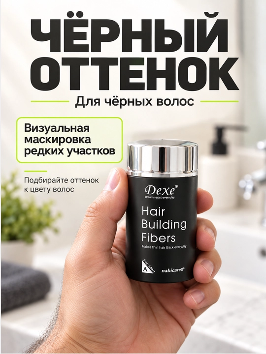 Загуститель для волос Caboki Dexe, черный, 22g