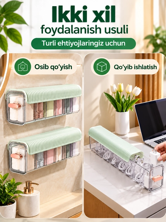 Подвесной прозрачный организатор чулки белье косметика ящик для хранения мелких вещей дом - 