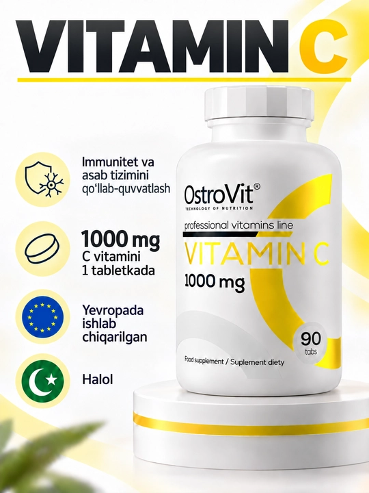 OstroVit Vitamin C 1000 mg 90 tabletka - 