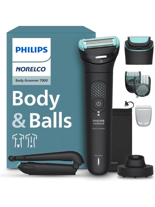 Philips Body Groomer 7000 BG7480/50 erkaklar tana trimmeri,suvga chidamli,nasadkalar bilan