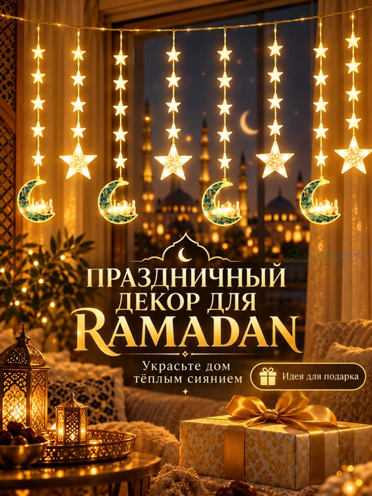Гирлянды 3 м, для Рамадана и Курбан-Байрам, уютные, праздничные