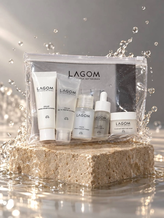 Lagom Travel Kit — это компактный набор средств по уходу за кожей «5 в 1»
