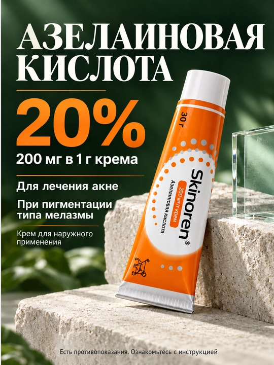 Skinoren 20% kremi - yuz uchun aknega qarshi krem, 30 g - 