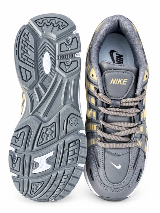 Ayollar uchun Nike P-6000 uslubidagi kulrang va oltinrang krossovkalar