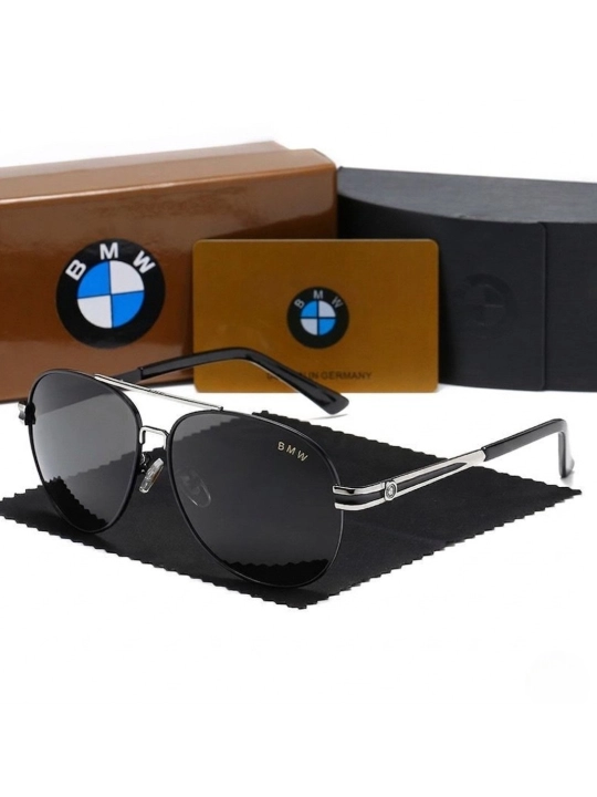 Мужские очки BMW Style поляризационные UV400, антицарапинная пленка, футляр, салфетка - 