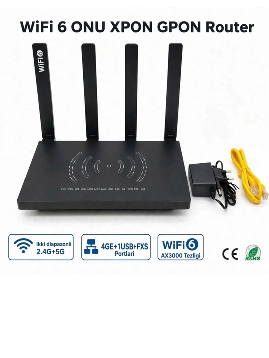 AX3000 XPON WAN va GPON router Uztelecomga mos