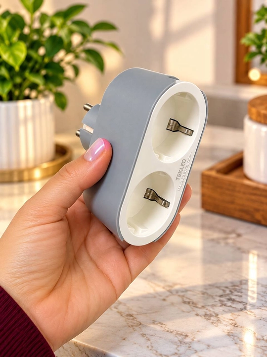 TEKLED elektr razvetka 2 va 3 talik, yerga ulashli, 3680 W, himoya pardachali troynik