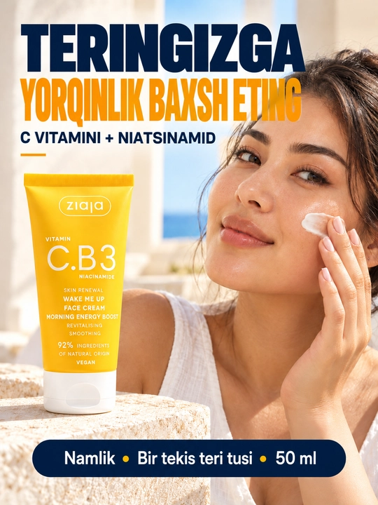 Крем для лица с витамином C Ziaja Vitamin C.B3 Wake Me Up, с ниацинамидом, 50 мл