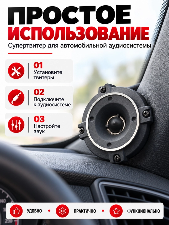 TS-550AL автомобильные супертвитеры 3,5", 500W Max, 4 Ом, комплект 2 шт