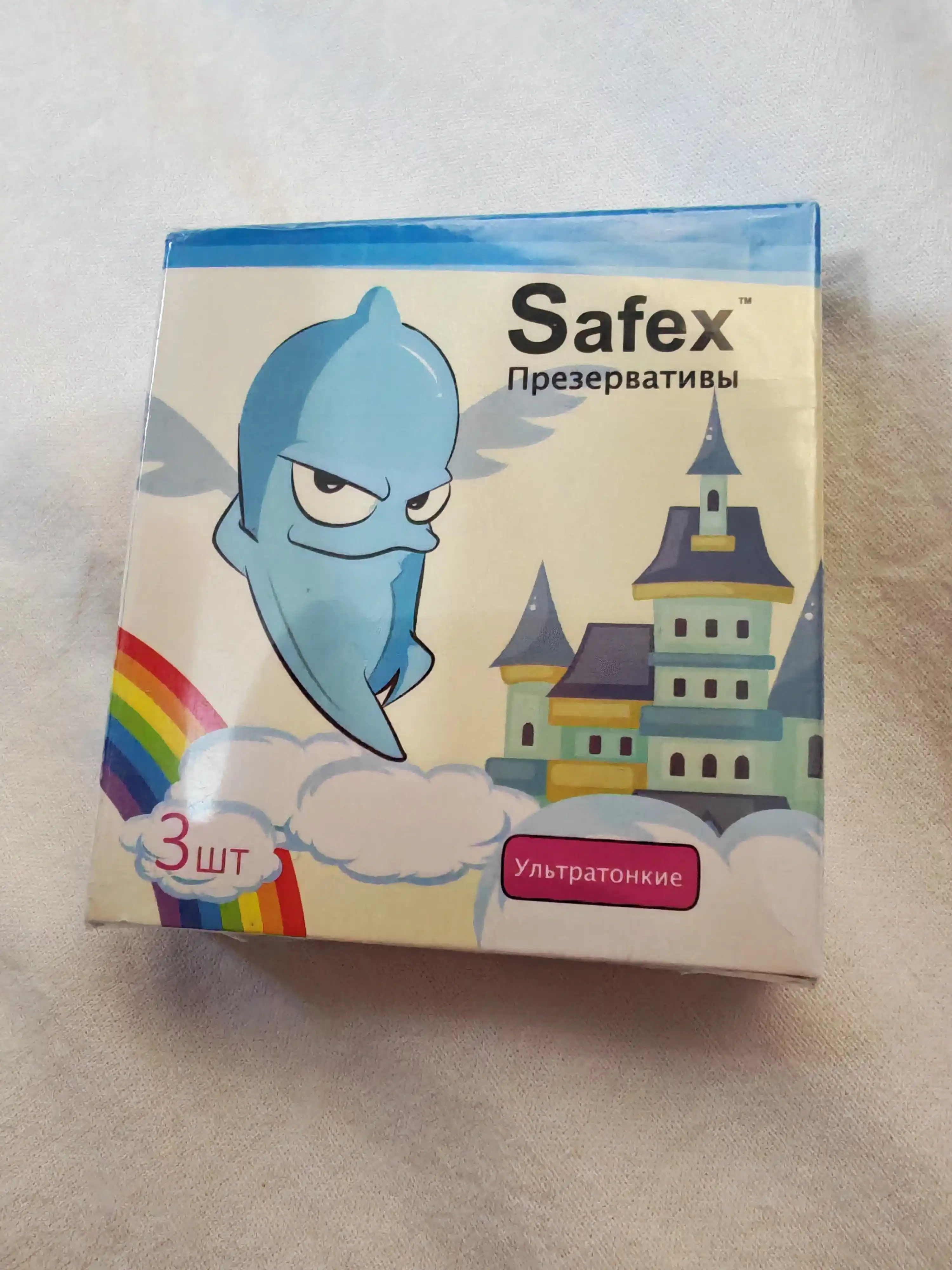 Safex prezervativlari, yupqa, qovurg'ali, lateks, moylangan, 3 dona