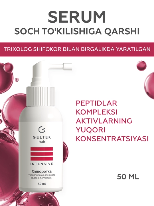 Geltek Peptidlar bilan soch o'sishini kuchaytiruvchi zardob
