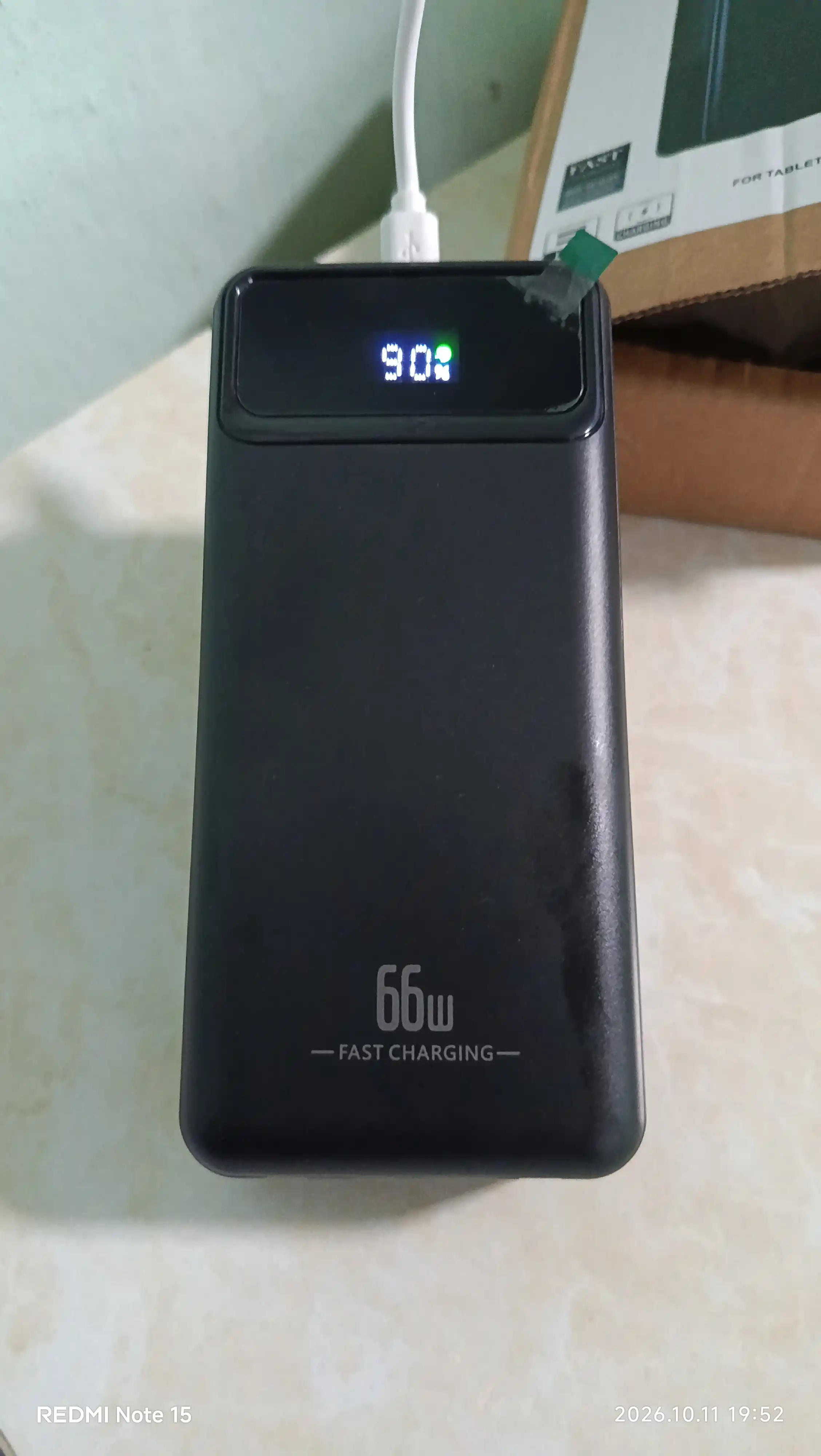Power Bank 20000mA 66W tezkor quvvat bilan tashqi akkumulyatori +4 kabel bilan