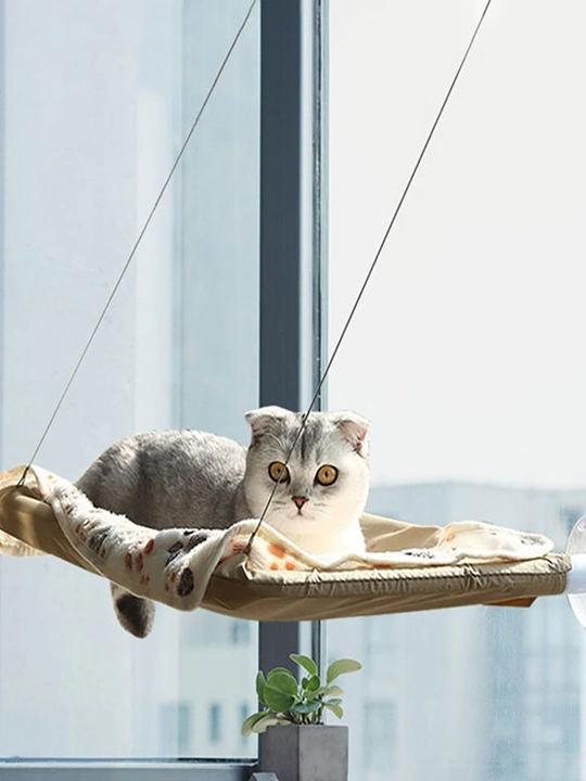 Кошачий гамак на присосках, подвесной кошачий домик, лежанка на подоконнике