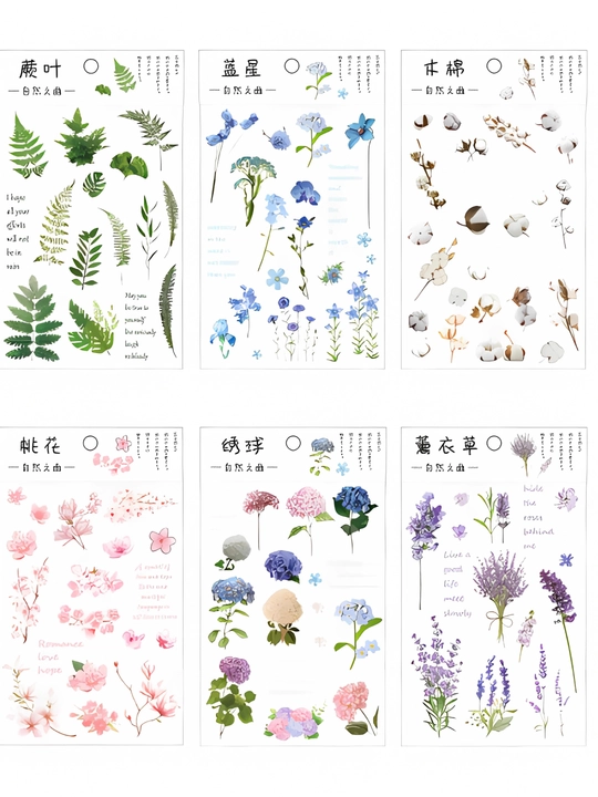 Наклейки, стикеры, sticker, цветы, цветочные наклейки, для телефона, ноутбука, блокнота