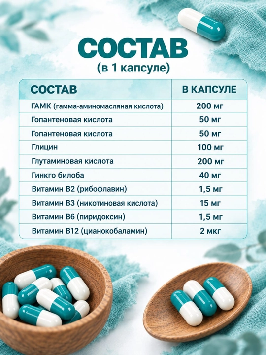 Neyrosmart – xotira, diqqat va asab tizimini qo‘llab-quvvatlash uchun, 30 kapsulalar
