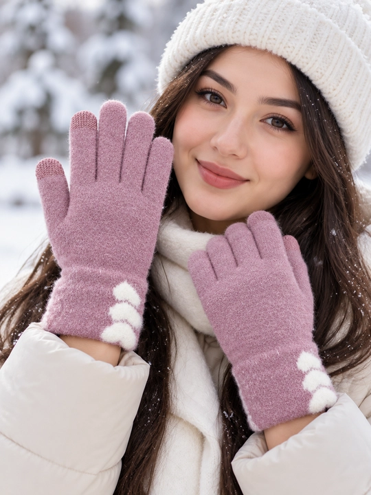 Женские зимние перчатки тёплые, сенсорные, для смартфона, до -30°C