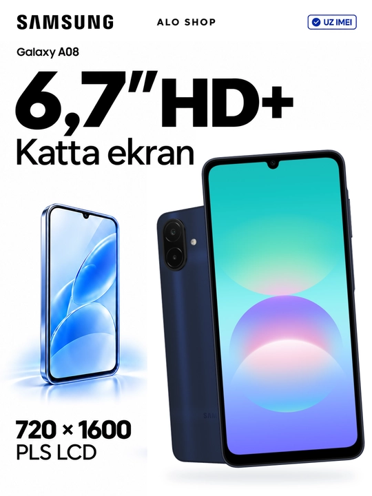 Smartfon Samsung Galaxy A08, 6/128 GB, 50 MP kamera, 6000 mAh