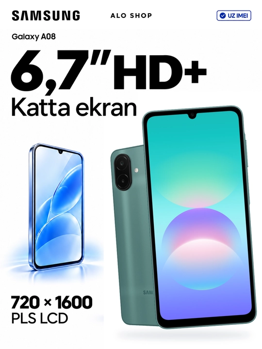Smartfon Samsung Galaxy A08, 6/128 GB, 50 MP kamera, 6000 mAh