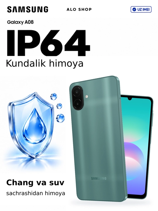 Smartfon Samsung Galaxy A08, 6/128 GB, 50 MP kamera, 6000 mAh