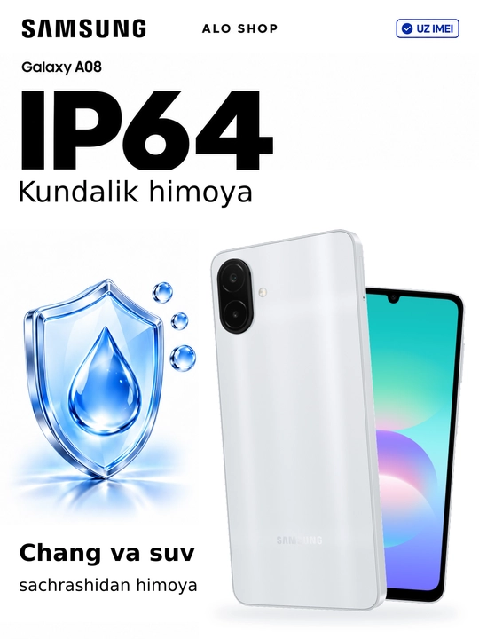 Smartfon Samsung Galaxy A08, 6/128 GB, 50 MP kamera, 6000 mAh