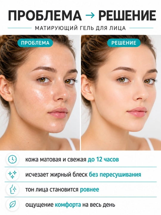 COMPLIMENT Niatsinamidli yuz uchun xiralashtiruvchi gel, 50 ml