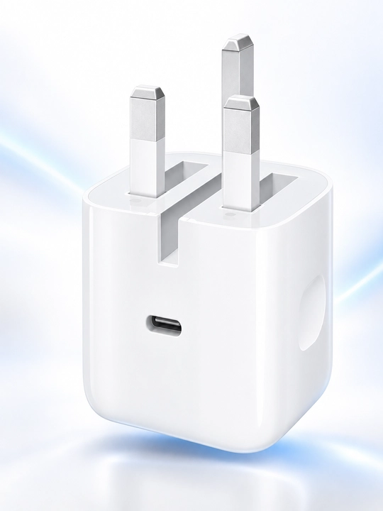 Зарядный адаптер для iPhone USB-C 20W, белый, с британской вилкой UK