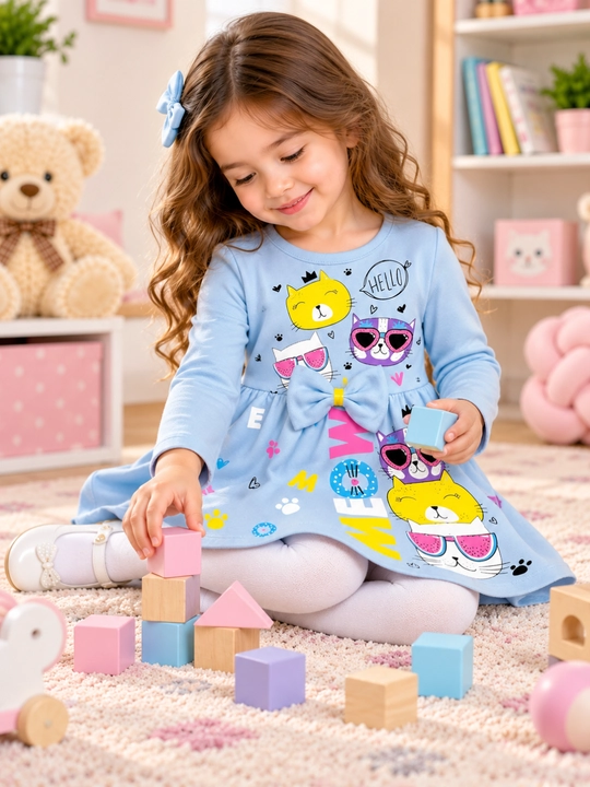 Платье для девочек 2–5 лет Gold Baby из турецкого трикотажа - 