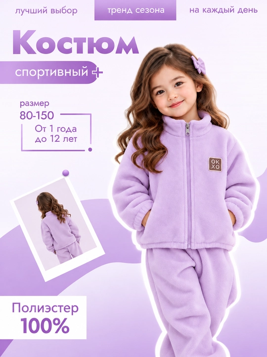Bolalar issiq sport kostyumi, kofta shim komplekt, o‘g‘il va qizlar uchun kuz-qish - 