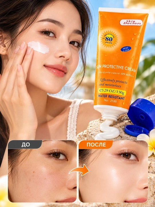 SPF krem,quyoshdan himoya qiluvchi krem Skin Doktor SPF 80 (yuz va tana uchun)