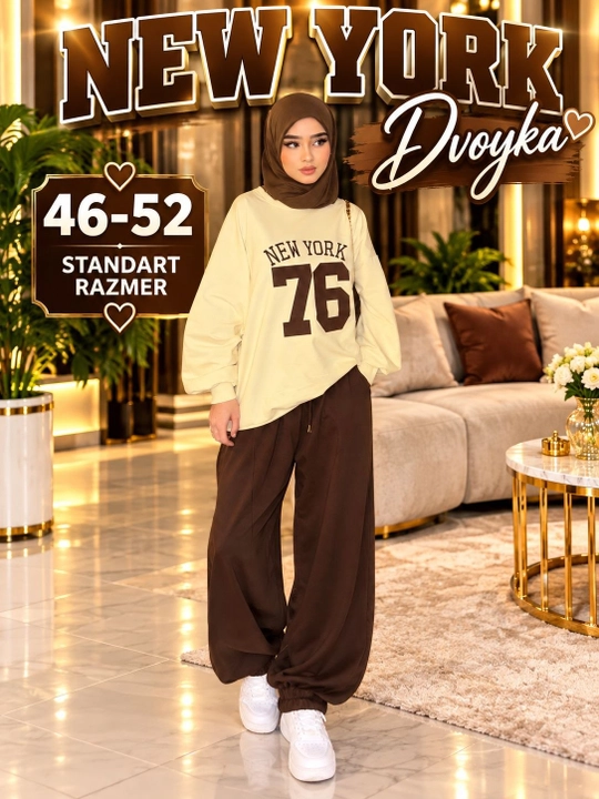 Qizlar va ayollar uchun sportivka dvoyka kundalik kostyum 46-52 standart razmer