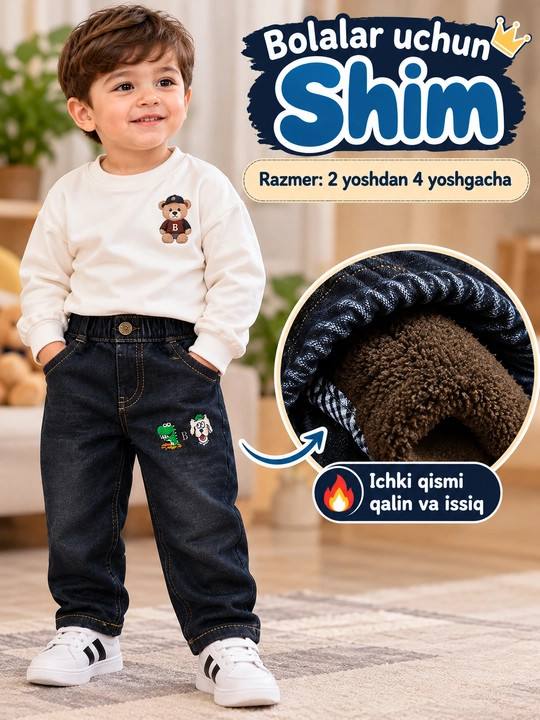 O‘g‘il bolalar shimi,jinsi shimi,bolalar uchun utuploniy shim,qalin shim,bollar kiyimi - 