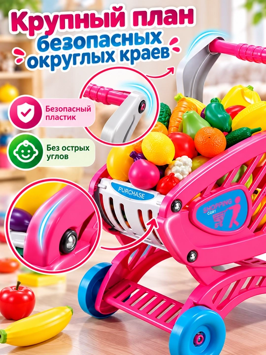 Игрушечная тележка для супермаркета