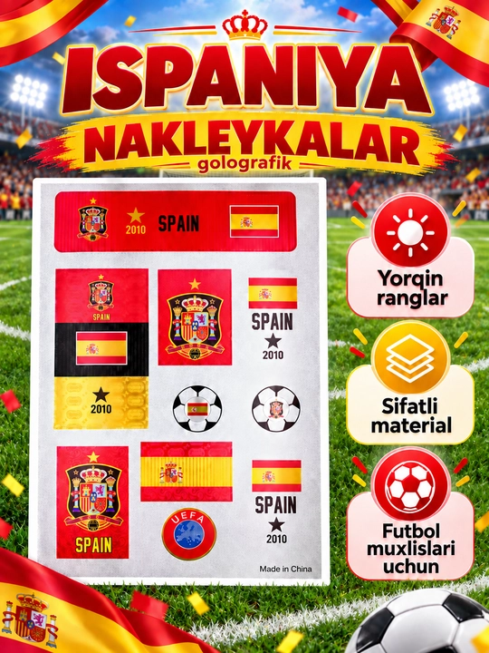 Futbol jamoasi logo tushirilgan, suv o‘tkazmaydigan nakleykalar — telefon va noutbuk uchun - 