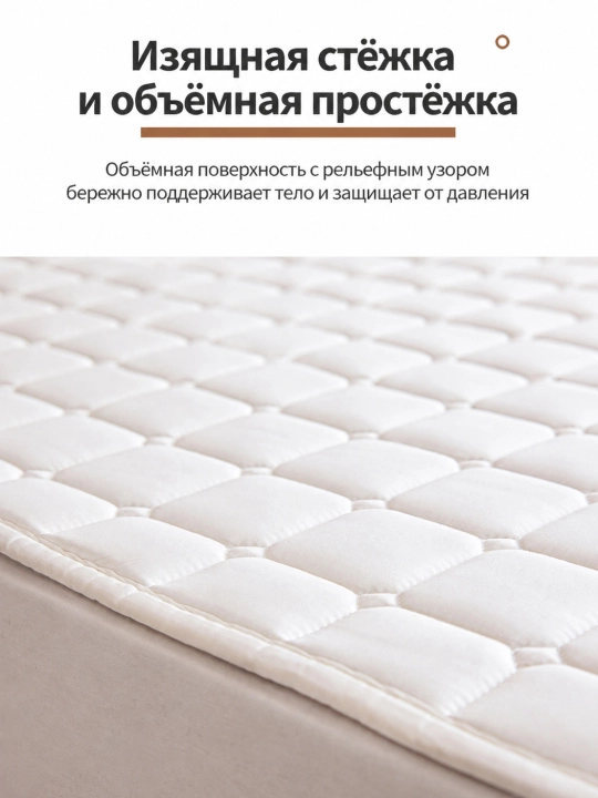 Tikilgan matras himoyachisi sirgʻalishga qarshi yumshoq toʻshak qoplami, 180x200 sm