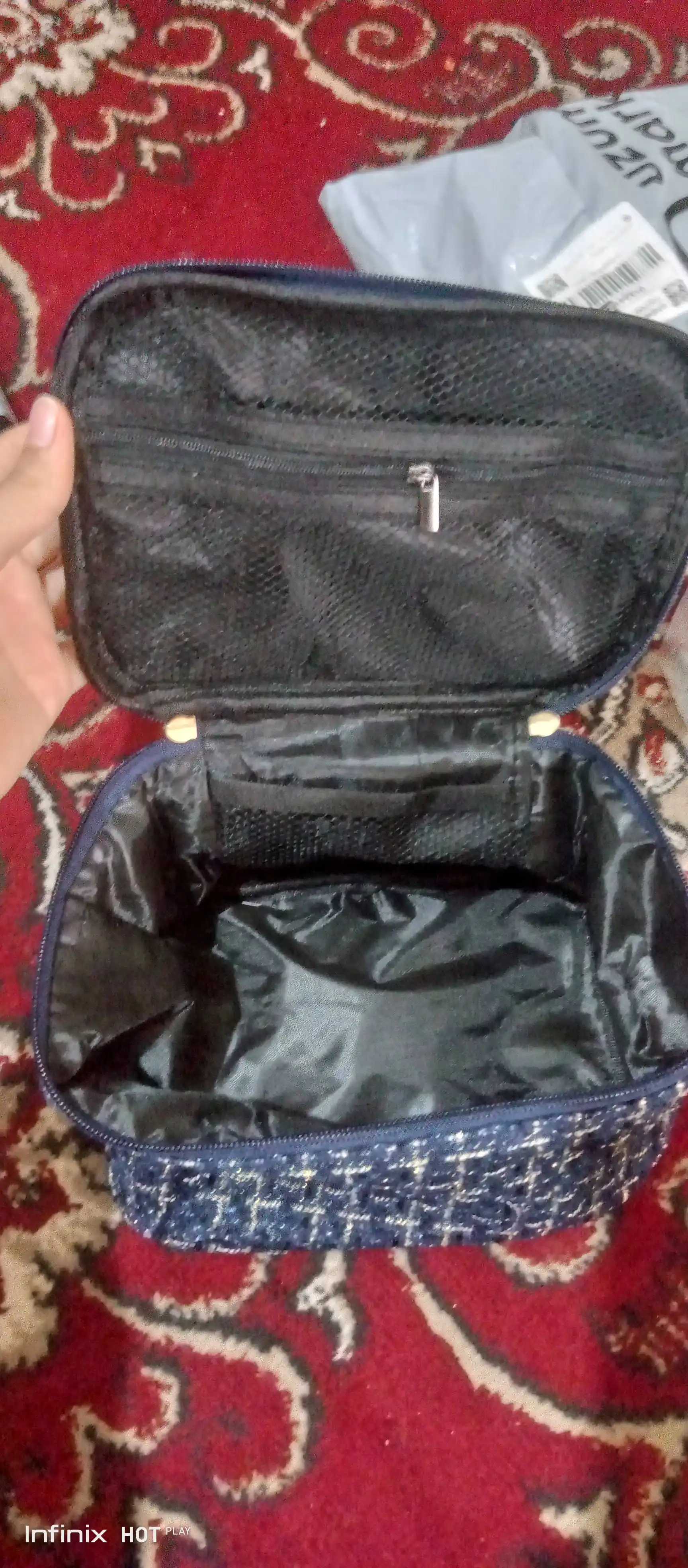 Ayollar uchun kosmetik sumka, kosmetika organizatori, tutqichli, katta sig'imli