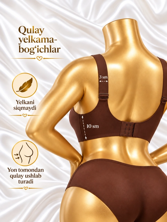Ayollar ichki kiyimi katta o‘lchamli siynaband, choksiz, suyaklarsiz, 4XL-7XL giant topik