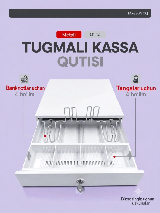 Qulfli kassa uchun kassa tortmasi - 