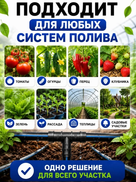 Tomchilatib sug’orish trubkasi uchun troynik 16mm, 20 dona to’plamda