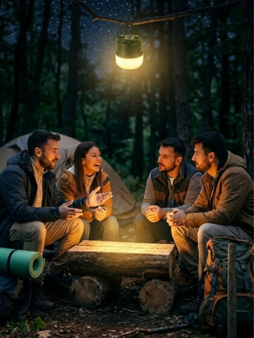 Портативный LED-фонарь с аккумулятором, портами USB-A и USB-C