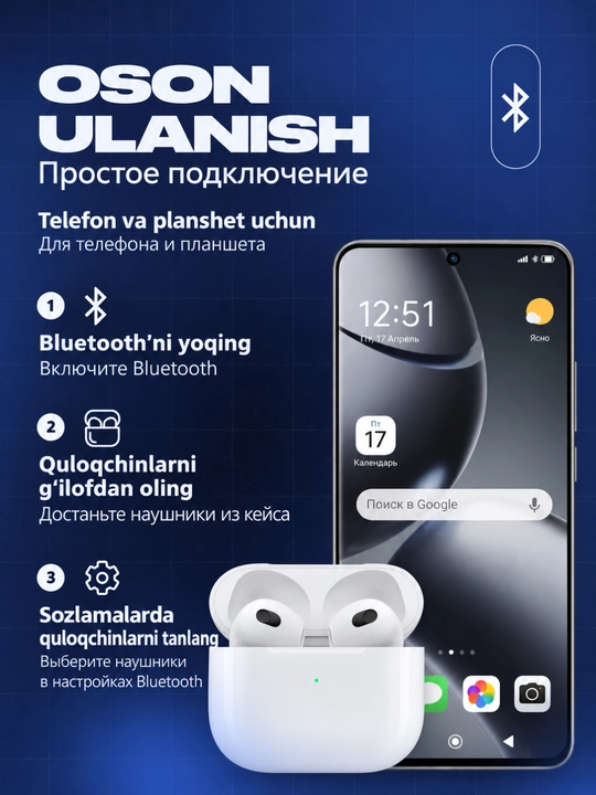 Simsiz quloqchinlar Pods 2 Pro, 3 Pro, Pro, 4, sensorli Bluetooth naushnik iPhone Android