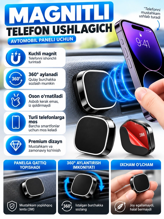 Magnitli avtomobil telefon ushlagichi Super Mini - 