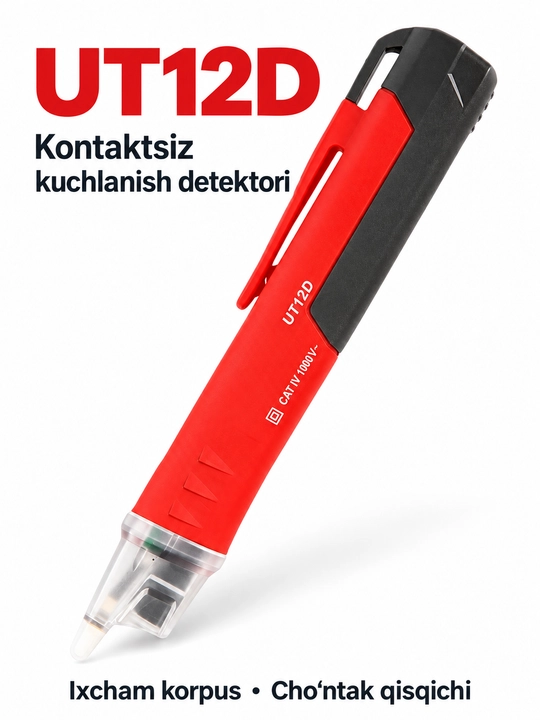 UNI-T UT12D-ROW kontaktsiz kuchlanish detektori, 24–1000 V AC, NCV, fonarli