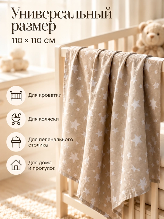 Пелёнка для новорождённых, детская простыня, поплин, 100% хлопок, 110×110 см